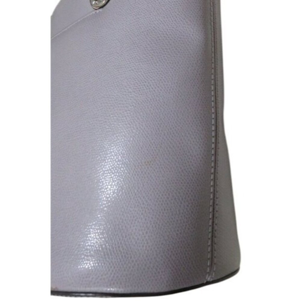 Michael Kors Grey Saffiano Leather Bucket Bag Tote Handbag Satchel - Picture 5 of 14